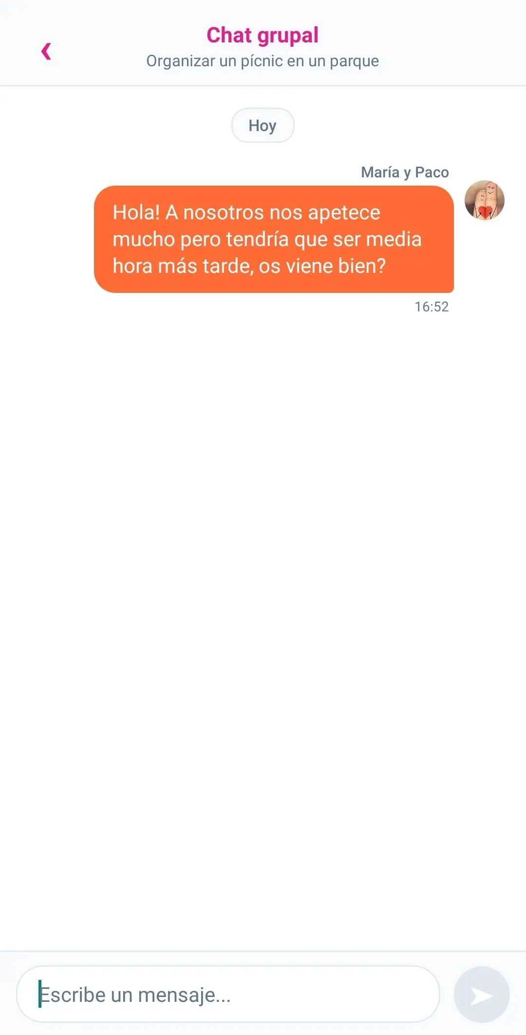 Pantalla de chat