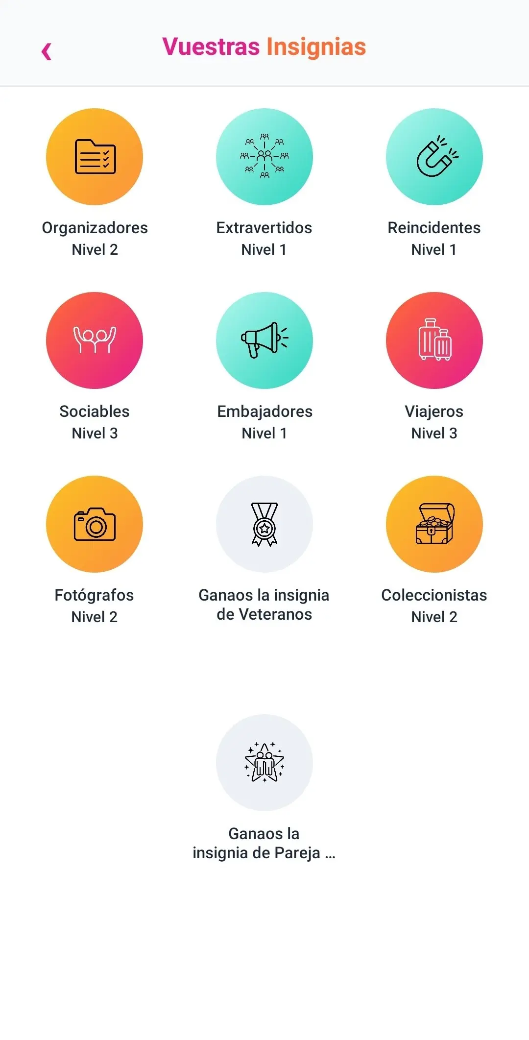 Pantalla de insignias